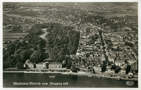 Biebrich aus der Vogelperspektive (ca. 20er Jahre des 20. Jahrhunderts)