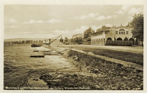 Das Biebricher Bootshaus (ca. Anfang des 20. Jahrhunderts)